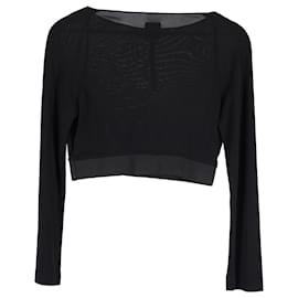 Roland Mouret-Roland Mouret Cropped Sweater in Black Cotton-Black