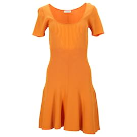 Sandro-Sandro Paris Rib Knit Dress in Orange Viscose-Yellow