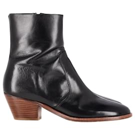 Isabel Marant-Isabel Marant Étoile Doynie Ankle Boots in Black Leather-Black