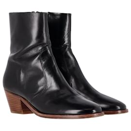 Isabel Marant-Isabel Marant Étoile Doynie Ankle Boots in Black Leather-Black
