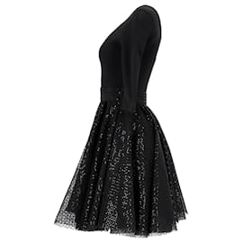 Maje-Maje Sequin Skirt Dress in Black Polyamide-Black