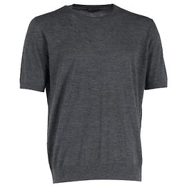 Camiseta Prada Tricotada em Lã Cinza Marrom