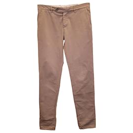 Brunello Cucinelli-Brunello Cucinelli Slim-Fit Trousers in Brown Cotton-Brown