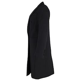 Gucci-Gucci Double-Breasted Coat in Black Suede-Black