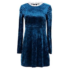 Mini-robe Maje Randy en velours froissé en polyester turquoise Autre