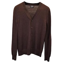 Apc-UN.P.C. Cardigan Samuel in Lana Marrone-Marrone