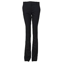 Gucci-Flared Silk Trousers with Tweed Detail-Black