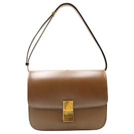 Céline-Celine Medium Box Bag in Brown calf leather Leather-Brown