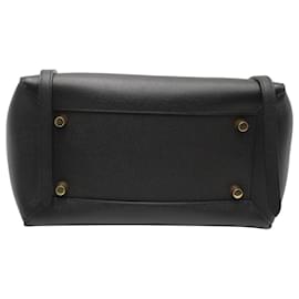 Céline-Celine Mini Belt Bag in Black Calfskin Leather-Black