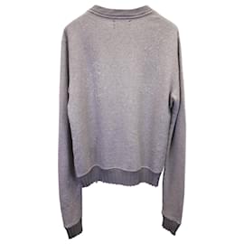 Amiri-Amiri Distressed Logo Sweater in Grey Cotton-Grey