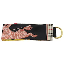 Burberry-Burberry D-Ring Detail Archive Print Skinny Scarf in Multicolor Silk-Other