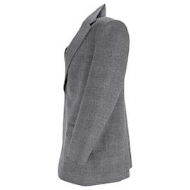 Balenciaga-Balenciaga Chaqueta Glen Plaid con hombros suspendidos en lana gris-Gris
