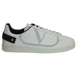 Autre Marque-Valentino Garavani Backnet Low Top Sneakers in White Leather-White