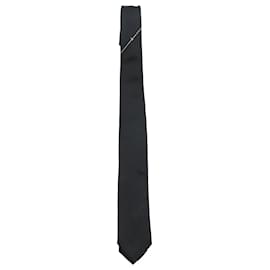 Dior-Schmale Dior Homme Beetle-Krawatte aus schwarzer Seide-Schwarz