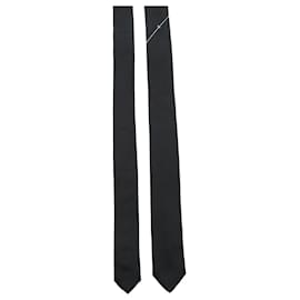 Dior-Cravate skinny Dior Homme Beetle en soie noire-Noir