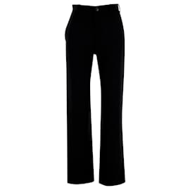 Balenciaga-Balenciaga Straight Leg Trousers in Black Polyester-Black