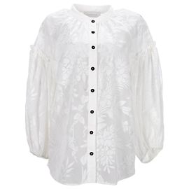 Blusa con botones Zimmermann en poliéster blanco Blanco Crudo
