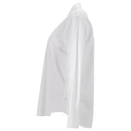 Brunello Cucinelli-Brunello Cucinelli Camisa con botones Monili de algodón blanco-Blanco