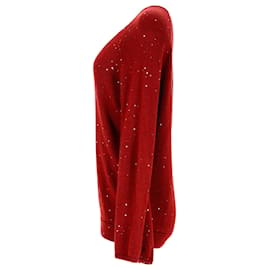 Brunello Cucinelli-Brunello Cucinelli Tie-Back Sweater in Red Cashmere-Red