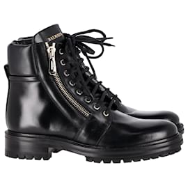 Balmain-Balmain Army Ranger Zip Boots in Black calf leather Leather-Black