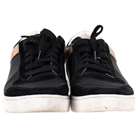 Burberry-Burberry House Check Sneakers aus schwarzem Leder-Schwarz