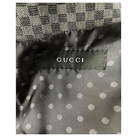 Gucci-Veste blazer à carreaux Gucci en coton gris-Gris