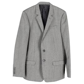 Gucci-Chaqueta tipo blazer estampada Gucci en algodón gris-Gris