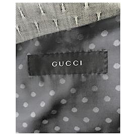 Gucci-Chaqueta tipo blazer estampada Gucci en algodón gris-Gris