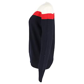 Moncler-Moncler Jersey con logo color block en lana multicolor-Multicolor