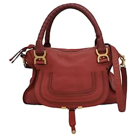 Chloé-Mittlere Handtasche Chloe Marcie aus rotem Kalbsleder.-Rot