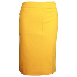 Diane Von Furstenberg-Diane Von Furstenberg Pencil Skirt in Yellow Viscose-Yellow