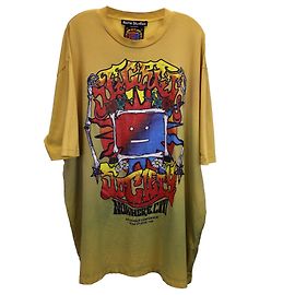 Camiseta extragrande de punto estampada de algodón amarillo de Acne Studios Otro