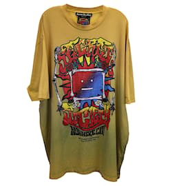 Acne-Acne Studios T-shirt oversize en jersey imprimé en coton jaune-Autre
