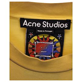 Acne-Acne Studios Oversized Printed Jersey T-Shirt in Yellow Cotton-Other