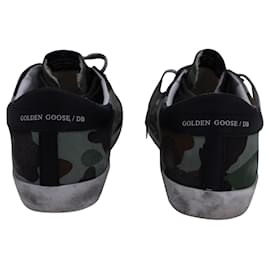 Autre Marque-Golden Goose Superstar Camo-Sneaker aus grüner Baumwolle und schwarzem Leder-Andere