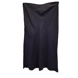 Totême-Totême Midi Skirt in Black Silk-Black