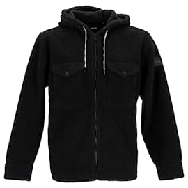 Hugo Boss-Boss Lovelo Teddy Hoodie in Black Polyester-Black
