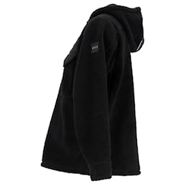 Hugo Boss-Boss Lovelo Teddy Hoodie in Black Polyester-Black