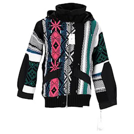Sacai-Sacai Jacquard Hooded Jacket in Multicolor Cotton-Multiple colors