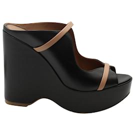 Autre Marque-Malone Souliers Norah Wedge Sandals in Black Leather-Black