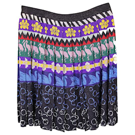 Mary Katrantzou-Mary Katrantzou Pleated Skirt in Multicolor Viscose-Other,Python print