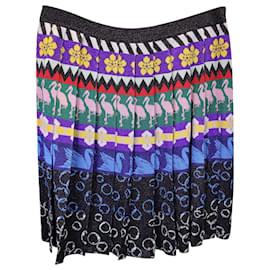 Mary Katrantzou-Mary Katrantzou Pleated Skirt in Multicolor Viscose-Other,Python print