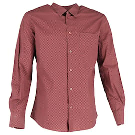 Alexander Mcqueen-Camicia Alexander McQueen con stampa teschio piccolo in cotone rosso scuro-Altro