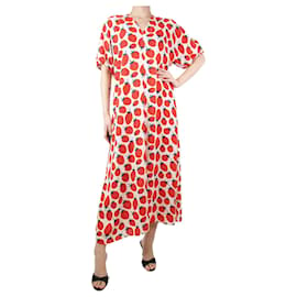 Marimekko-Robe longue rouge imprimé fraise - taille M-Rouge
