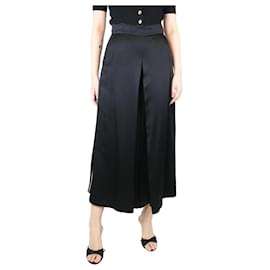 Autre Marque-Black bejewelled satin trousers - size UK 8-Black
