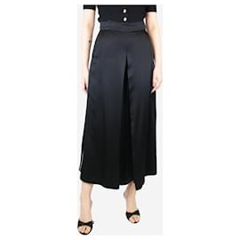 Autre Marque-Black bejewelled satin trousers - size UK 8-Black