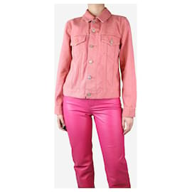 Ganni-Pink denim jacket - size UK 10-Pink