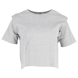 Autre Marque-The Frankie Shop Padded Shoulder T-shirt in Gray Cotton-Grey