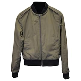 Theory-Theory Polish Ponte Reversible Bomber Jacket in Olive Green Polyester-Green,Olive green