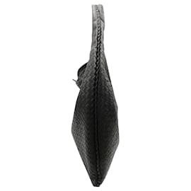 Bottega Veneta-Bottega Veneta Large Veneta Hobo Bag in Black Watteau Intrecciato Nappa Leather-Black